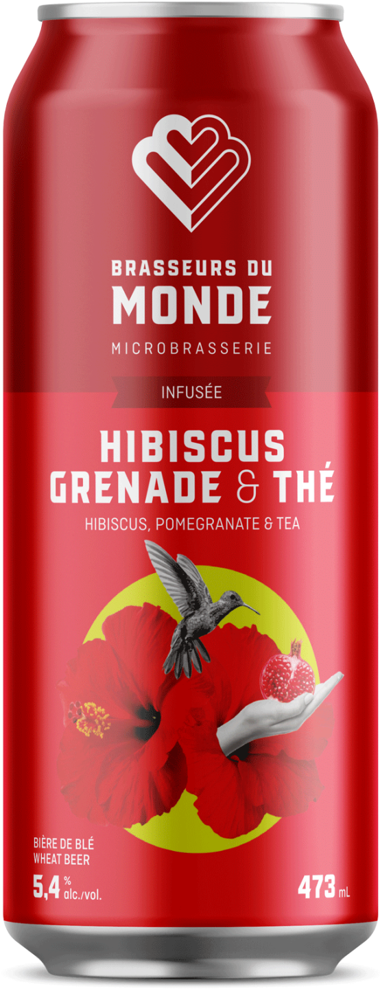 Bière infusée hibiscus, grenade et thé - Infused Beer Pomegranate, hibiscus and tea Brasseurs du Monde